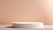 © Jola - Round minimalistic beige 3d podium display, ai