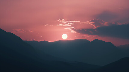 Wall Mural - Sunset, sunrise over the horizon.