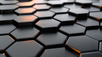 Wall Mural - Abstract Hexagonal Pattern with Warm Glow