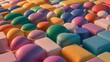 © Kartik - individuality of matching colored shapes each row with 3d render