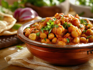 Canvas Print - Chole (chickpea curry) - popular indian food dish