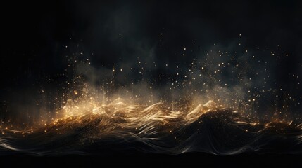 Wall Mural - glittering particles flowing in a dark space