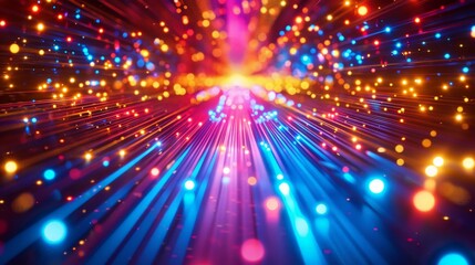 Wall Mural - abstract light beam patterns with dynamic designs and vibrant colors