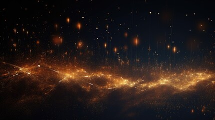 Wall Mural - glittering tech particles with a futuristic background
