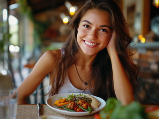 Sticker - Woman eating indian food