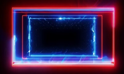 Wall Mural - Abstract Neon Glowing Frame