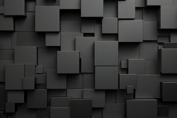 Wall Mural - Abstract Black Geometric Square Pattern