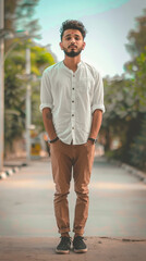 Canvas Print - young indian man with positive look