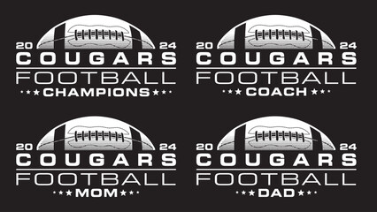 Wall Mural - football champions 2024 - cougars designs is a sports design template that includes a graphic basket