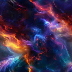 Aufkleber - Abstract cosmic background showing colorful nebula clouds of gas and dust