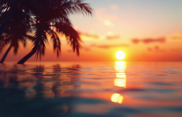 Wall Mural - Sunset Over Tropical Ocean