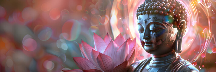 Canvas Print - A Buddha, Energy Massage, Meditation and Divine Healing, Positive Energy