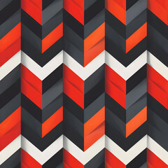 Poster - Modern seamless chevron pattern repeating red white black design
