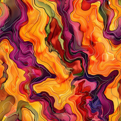 Aufkleber - Abstract colorful background with wavy lines flowing and mixing