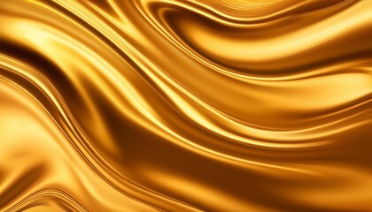 Wall Mural - golden liquid abstract wavy background texture gold material fabric silky smooth backdrop