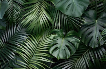 Wall Mural - Lush Green Tropical Foliage