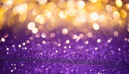 Sticker - gorgeous purple violet and gold glitter bokeh background with a captivating shining texture