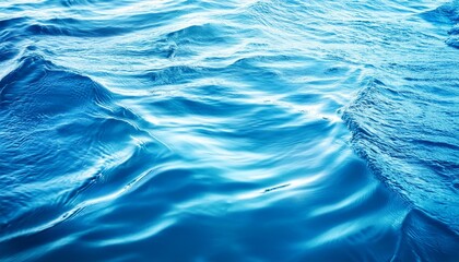 Poster - closeup of bright blue water surface with waves natural background