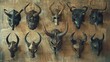 © Ева Поликарпова - A collection of stuffed and mounted animal heads on a wall, great for decoration or scientific display