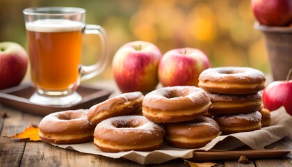 Wall Mural - Homemade Fall Apple Cider Donuts Ready to Eat
