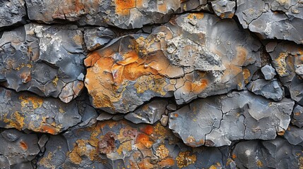 Poster - Striking Geological Formations with Vibrant Orange Hues