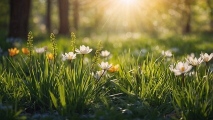 spring-inspired abstract background with sunny vibe
