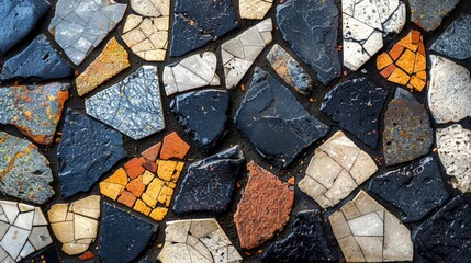 Poster - Vibrant Mosaic of Natural Stone Textures and Colors