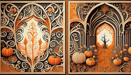 Canvas Print - halloween pumpkin background