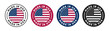 © Wiz - Made in USA stamp. Made in america label logo. american product emblem seal.