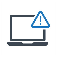 Program error icon. Monitor warning icon