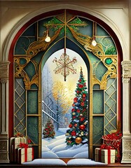 Canvas Print - santa claus in the church