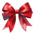 © Thitiyakorn - Red bow in a watercolor style isolated on a white background. Colored decorative bows for cards, invitations, scrapbooking, and decor.