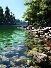 Wall Mural - river in the forest