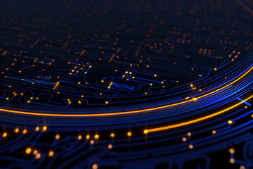 Poster - Technology circuit light background