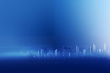 Wall Mural - Blue gradient background city silhouette skyline background