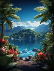 Poster - tropical paradise island