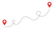© siska_artjournal - Route location dotted line with pointer map design vector