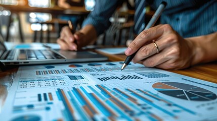 Closeup Photo of Person Analyzing Business Data on Charts