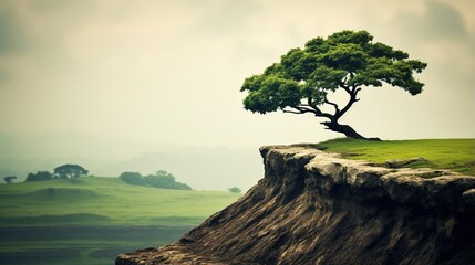 Poster - tree on the hill