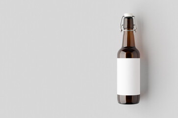 Canvas Print - Flip top beer bottle mockup with a blank label and copyspace.