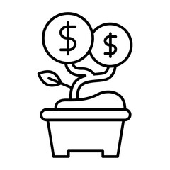 Poster - Micro Finance icon. outline icon