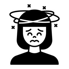 Poster - anxiety icon. black fill icon