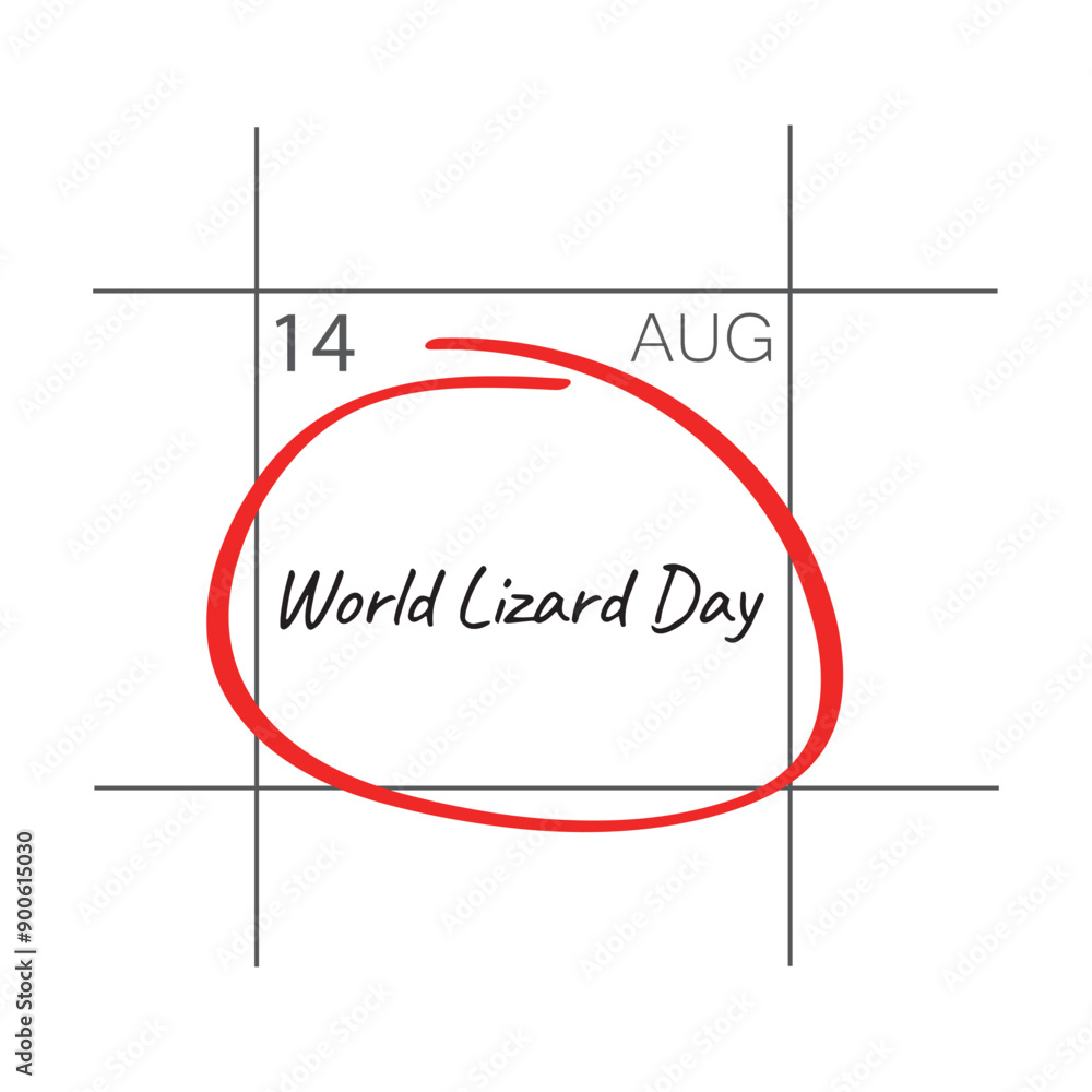 World Lizard Day, august 14 - calendar date.