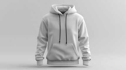 Sticker - Blank White Hoodie Mockup  Front View, Perfect for Design Display