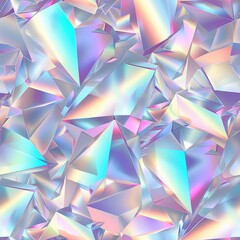 Wall Mural - Iridescent rainbow crystal facets, seamless tile pattern