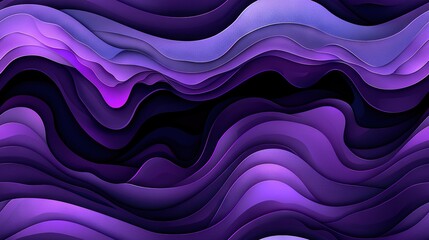 Sticker -   A vibrant image of an abstract purple and blue wave with undulating white lines on a black background