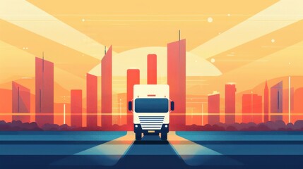 Poster - Livestock transport, animals being moved efficiently, flat design illustration