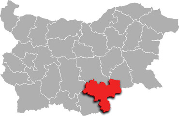  HASKOVO map REGION of BULGARIA 3d isometric map