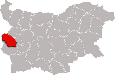  PERNIK map REGION of BULGARIA 3d isometric map