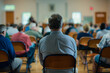 © smth.design - Community Meeting in Hall with Participants Sitting on Chairs Listening to Speaker